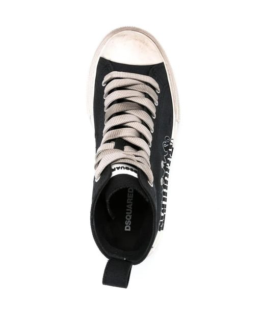 DSquared² Black Berlin High-Top Sneakers for men