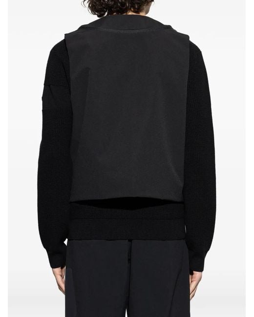 Moncler Black Spica Buckled Mesh-Pockets Gilet for men