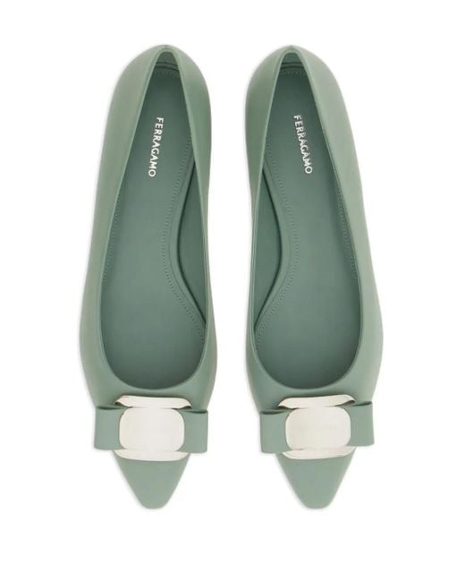 Ballerine New Vara Con Fiocco di Ferragamo in Green