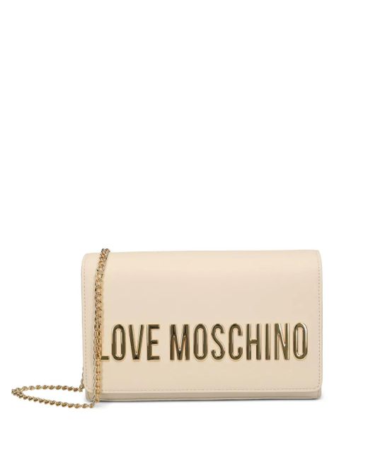 Love Moschino Natural Logo-Plaque Cross Body Bag