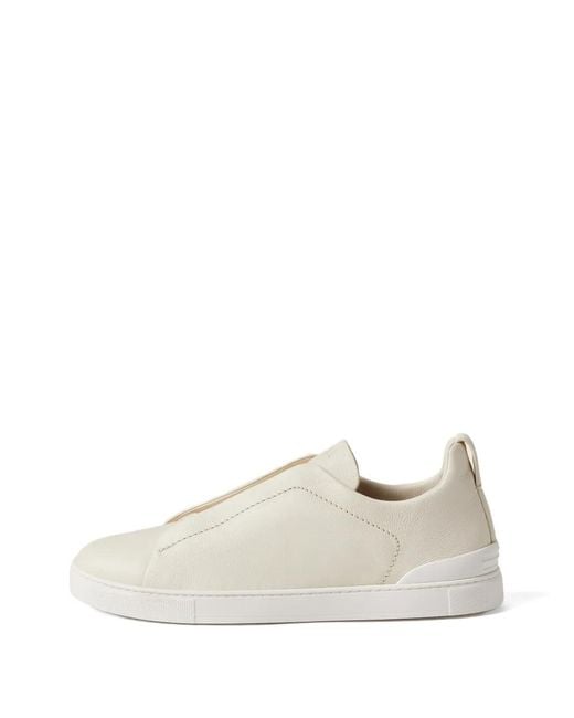 Zegna White "Triple Stitch" Sneakers for men