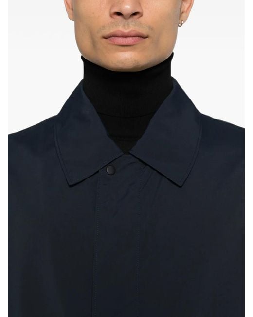 Boss Blue Concealed-Front Coat for men