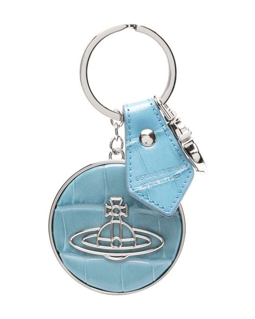 Vivienne Westwood Blue Schlüsselanhänger mit Logo-Schild
