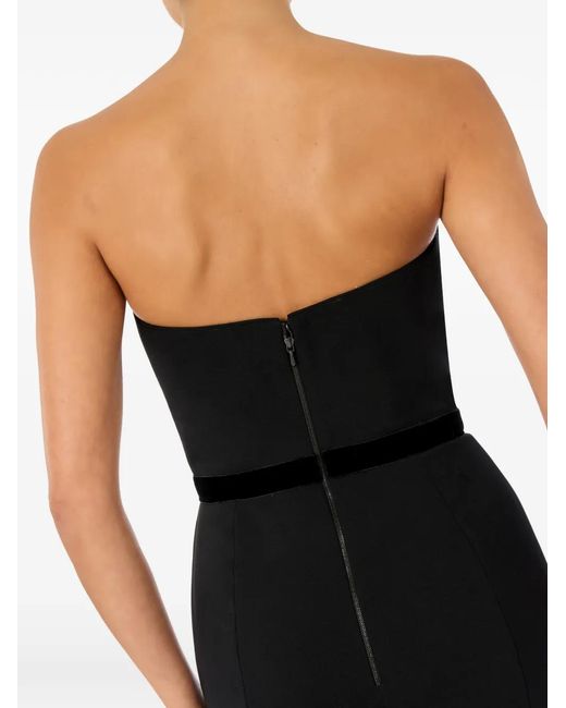 Jenny Packham Black Pamela Bow-Detail Strapless Maxi Dress
