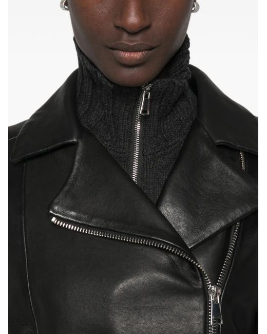 The Jackie Leathers Black Layered Leather Jacket