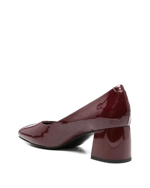 Linda Baumann Purple Square-Toe Pumps