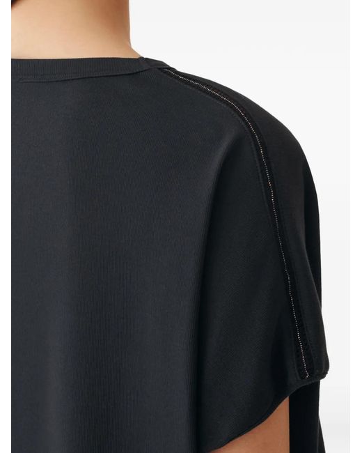 Fabiana Filippi Blue Cap-Sleeve T-Shirt