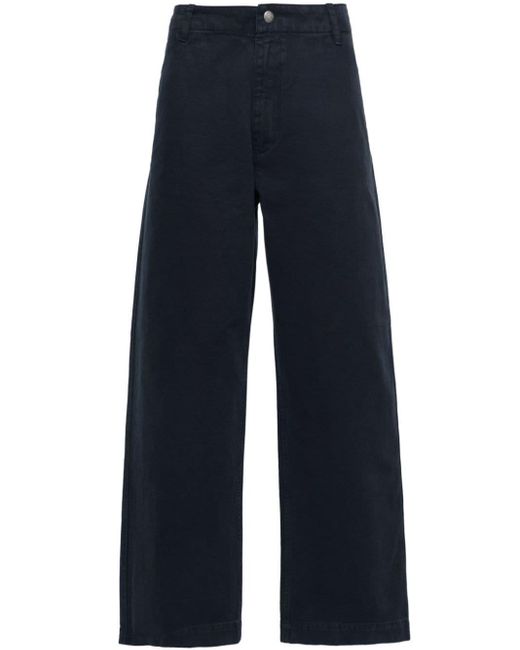 Pantalon en coton à coupe ample Emporio Armani pour homme en coloris Blue