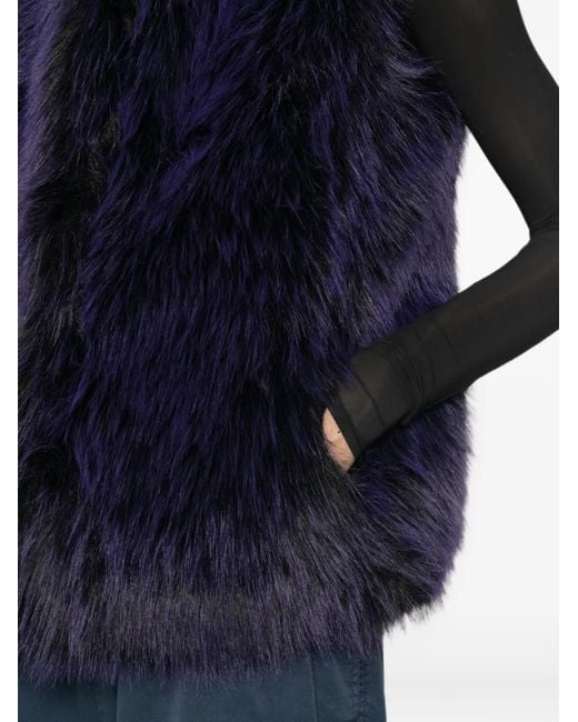 Patrizia Pepe Blue Fluffy Gilet