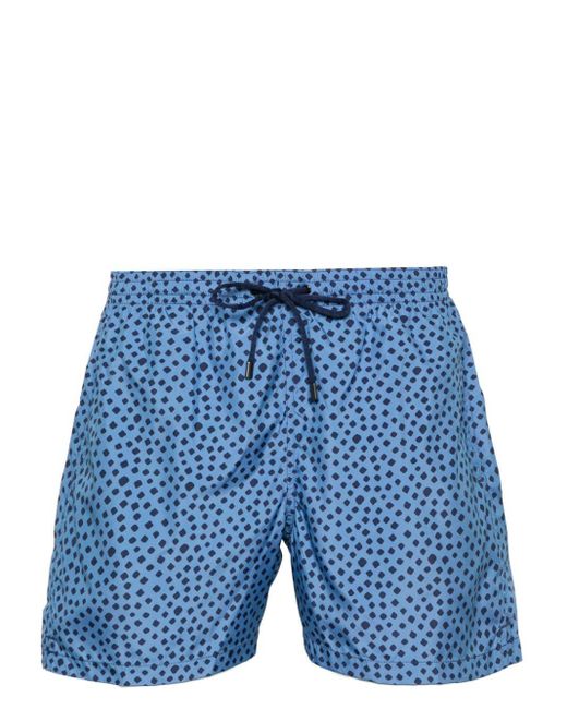 Canali Blue Polka-dot Print Swim Shorts for men