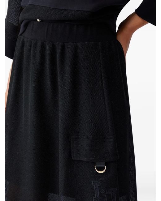 Liu Jo Black Long Mesh Skirt