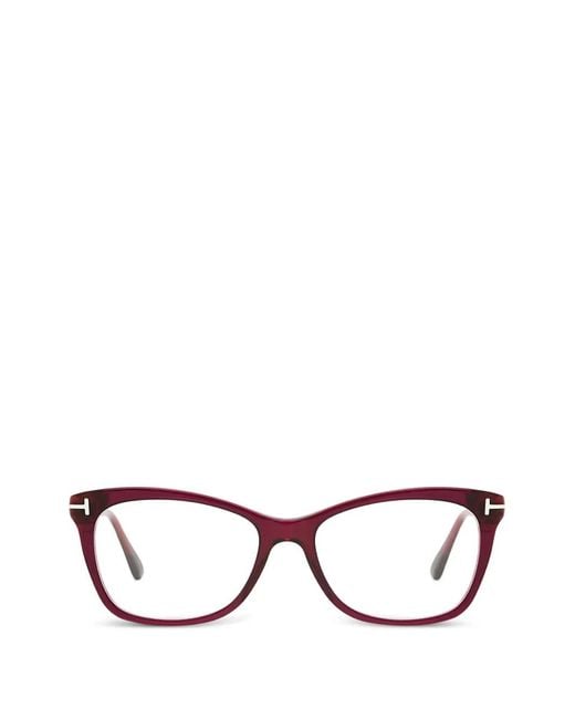 Tom Ford Pink Rectangle-Frame Glasses
