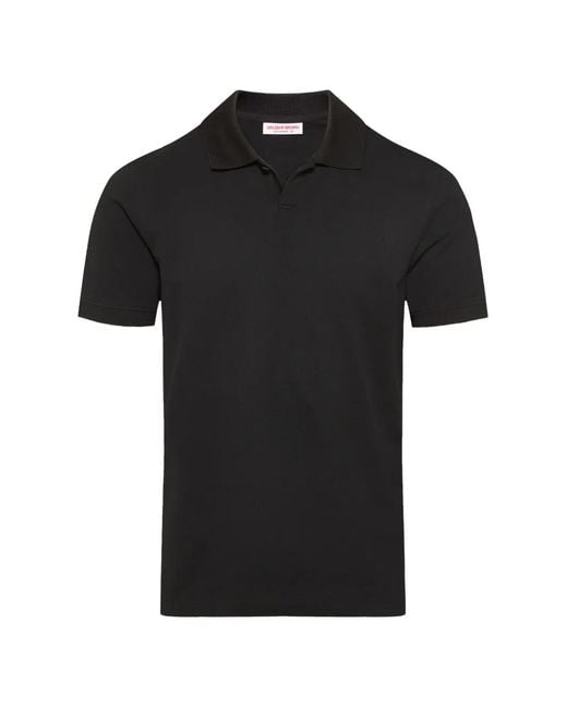 Orlebar Brown Black Bruno Pique Polo Shirt for men