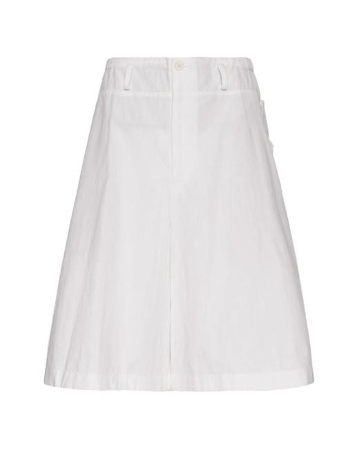 Yohji Yamamoto White Panelled Skorts for men