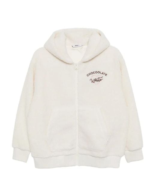 Chaqueta con logo bordado Chocoolate de color White
