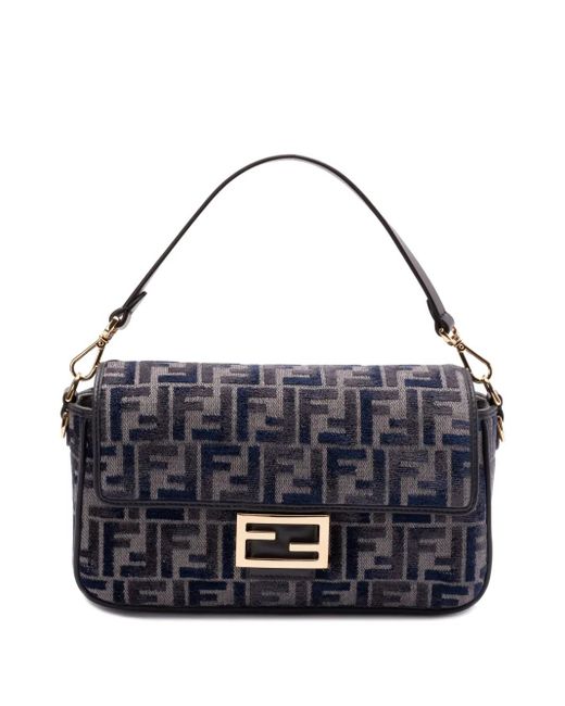 Fendi Blue Chenille-Tasche mit FF-Monogramm