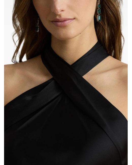 Ralph Lauren Black Robe Sans Manches À Coupe Mi-Longue