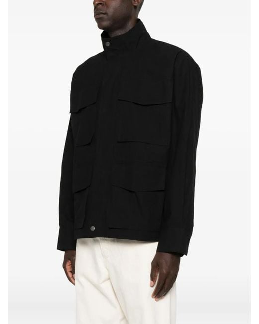 Studio Nicholson Black Elasticated-Waist Multi-Pocket Jacket for men