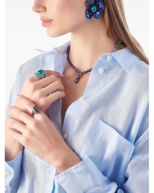 Anabela Chan Blue Poppy Multi-Stone Earrings