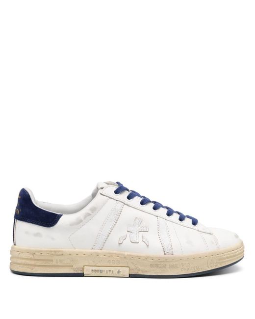 Premiata White Calf Leather Russell Sneakers for men