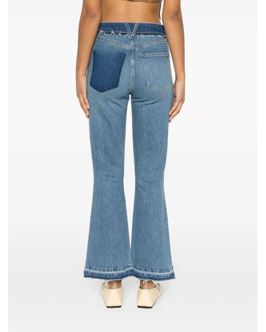 Veronica Beard Blue Carson High-Rise Flared Jeans