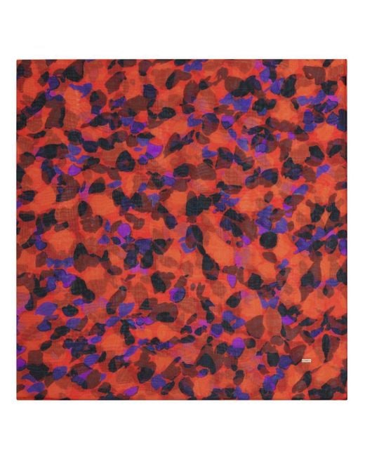 Saint Laurent Sjaal Met Abstracte Print in het Red