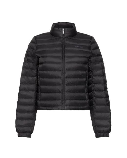 Calvin Klein Black Logo-Print Puffer Jacket