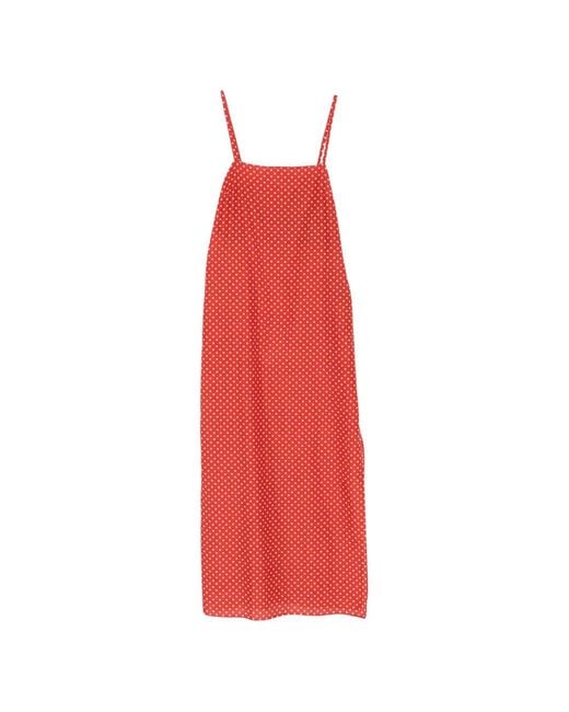 Matteau Red Polka Dot Midi Dress