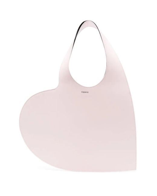 Coperni Pink Heart Leather Tote Bag
