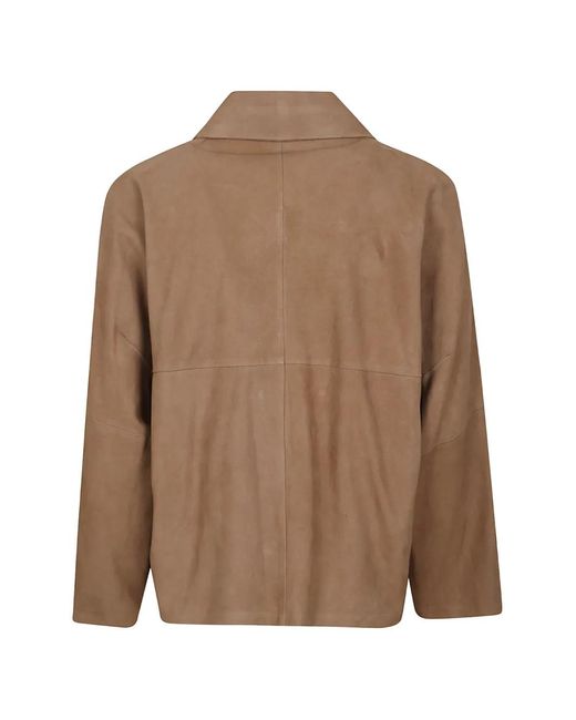 Arma Brown Leather Pocket Jacket