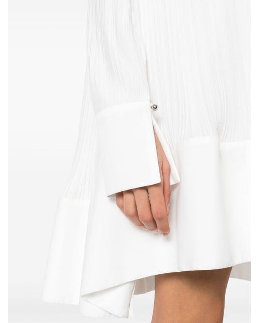 Lanvin White Pleated Mini Dress
