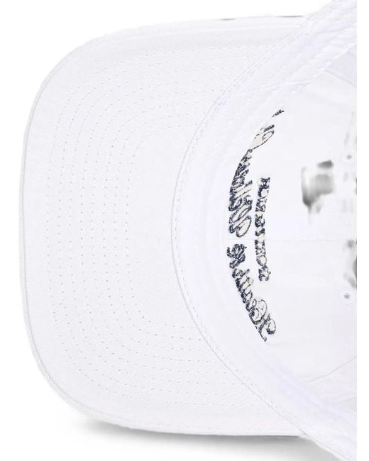 Sporty & Rich White H&W Club Hat Embroidered-Logo Baseball Cap