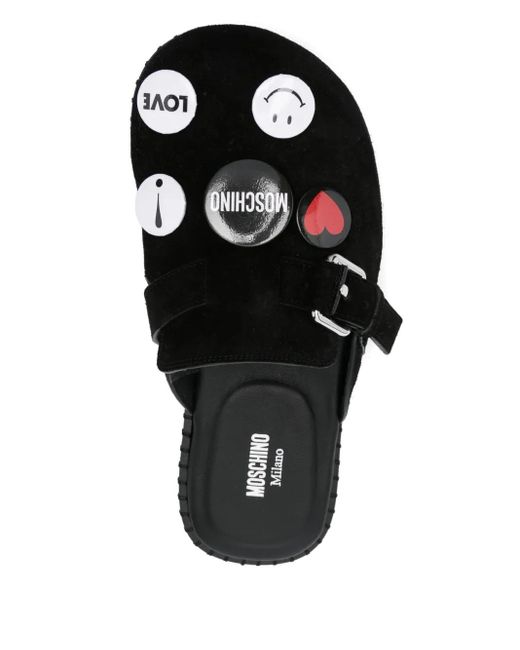 Moschino ブローチ スリッポン Black
