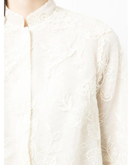 Shiatzy Chen White Embroidered Lace Panel Jacket