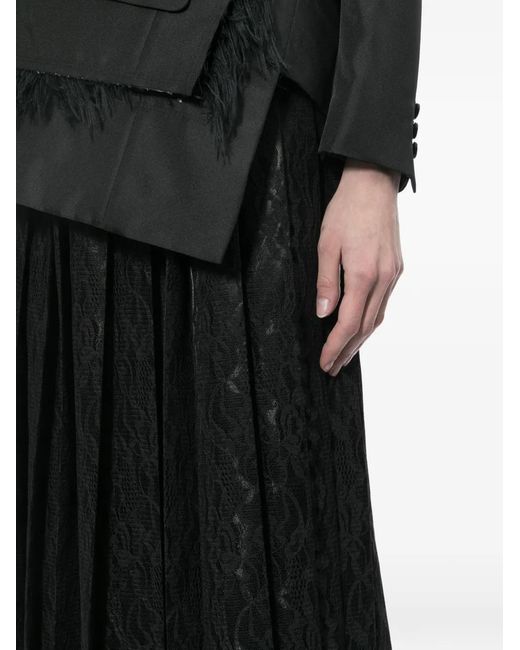 Junya Watanabe レース プリーツスカート ブラック | Lyst