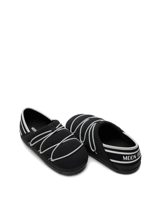 Moon Boot Black Icon Embellished Slippers