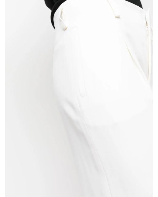 Ralph Lauren White Wide-Leg Tailored Trousers