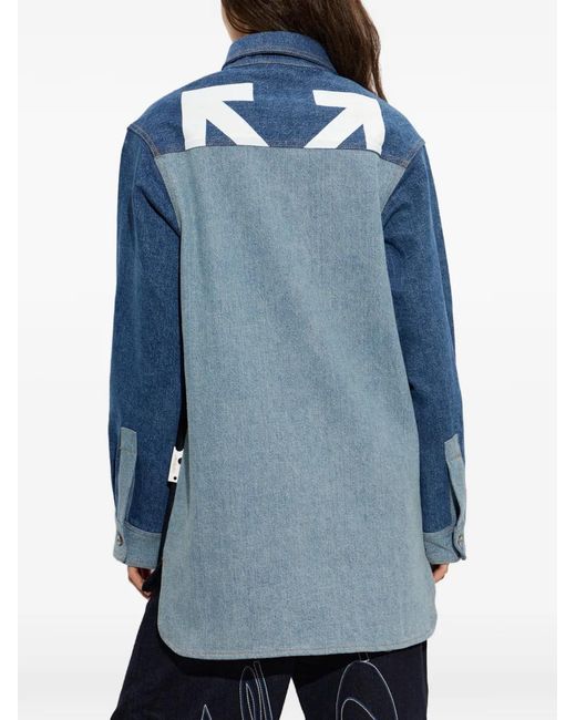 Off-White c/o Virgil Abloh Blue Arrows-Print Denim Shirt