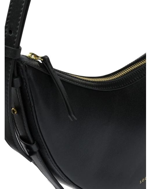Soeur Black Mini Wino Curved Shoulder Bag