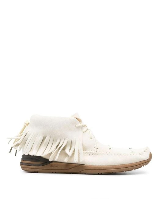 Visvim White Shaman-Folk Fringed Desert Boots for men