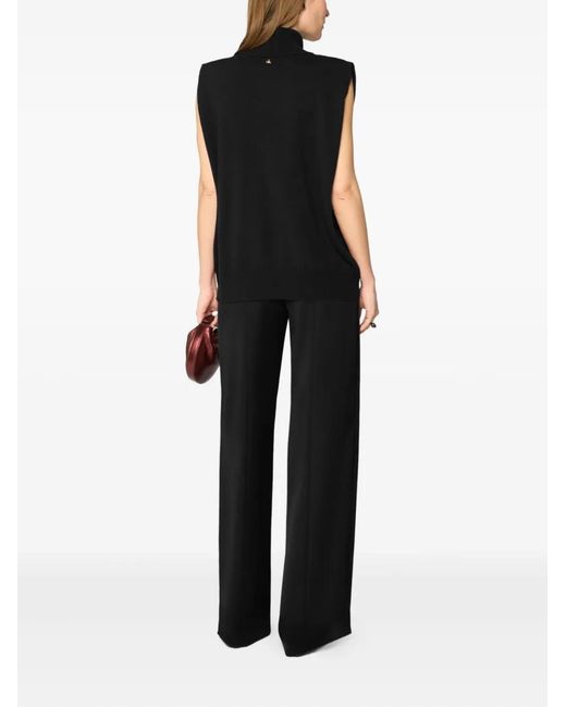 Genny Black High-Neck Knitted Top