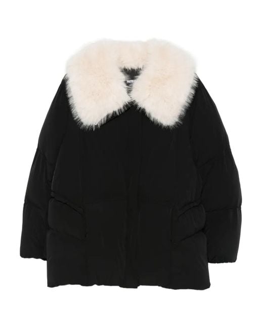 Patrizia Pepe エコファーカラー パデッドジャケット Black
