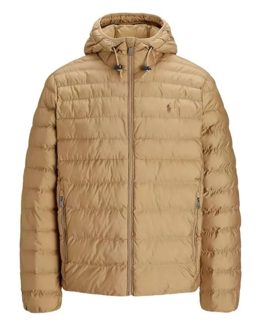 Piumino Trapuntato Con Zip E Cappuccio di Polo Ralph Lauren in Brown da Uomo