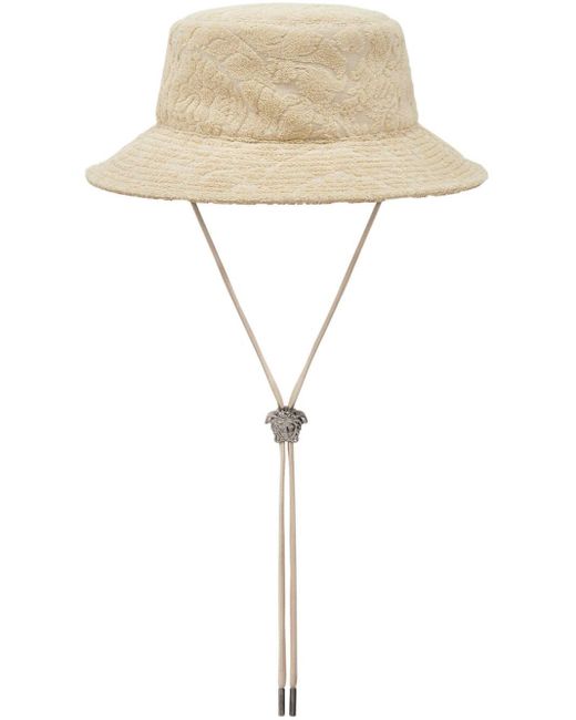Versace Natural Barocco Towel-stitch Bucket Hat for men