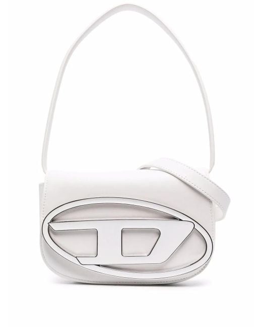 DIESEL White 1Dr Leather Shoulder Bag