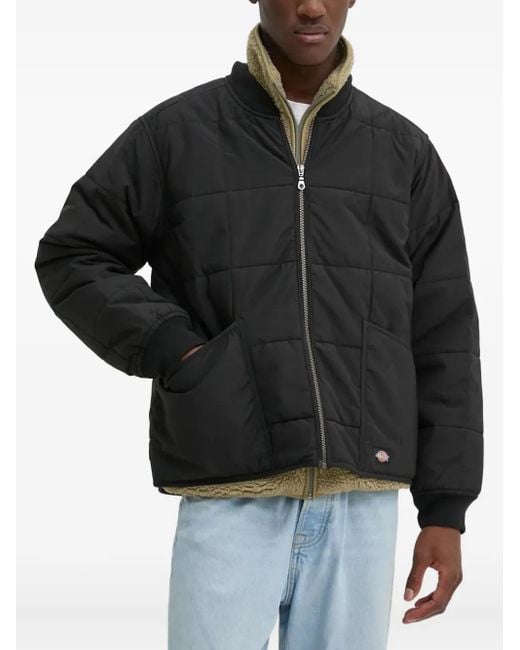 メンズ Dickies Quilted Zip Jacket Black