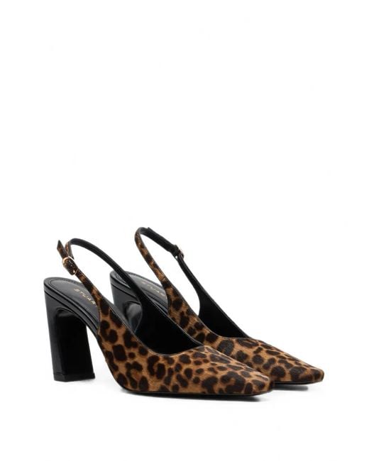 Stuart Weitzman Brown Stassi Leopard-Print Slingback Pumps
