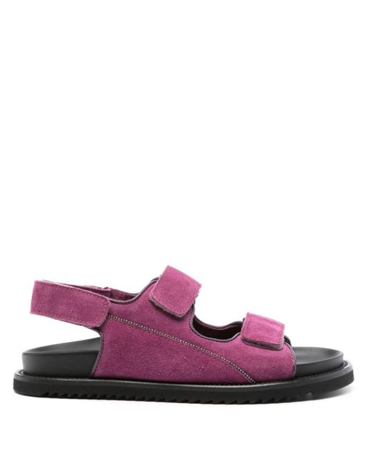 Doucal's Purple Coco Suede Sandals