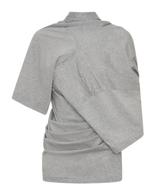 Christopher Esber Gray Distort Draped T-Shirt
