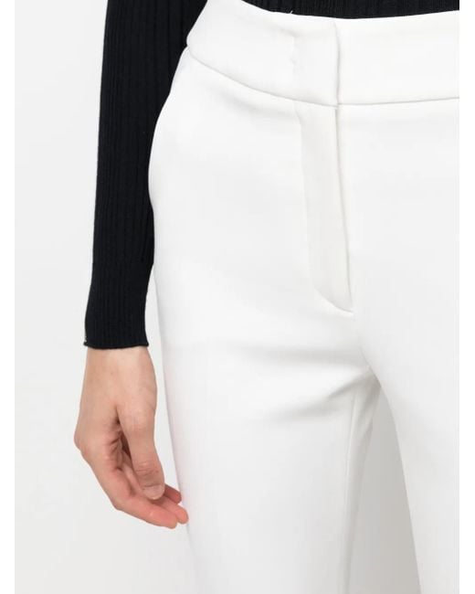 Peserico White High-Waist Straight-Leg Trousers